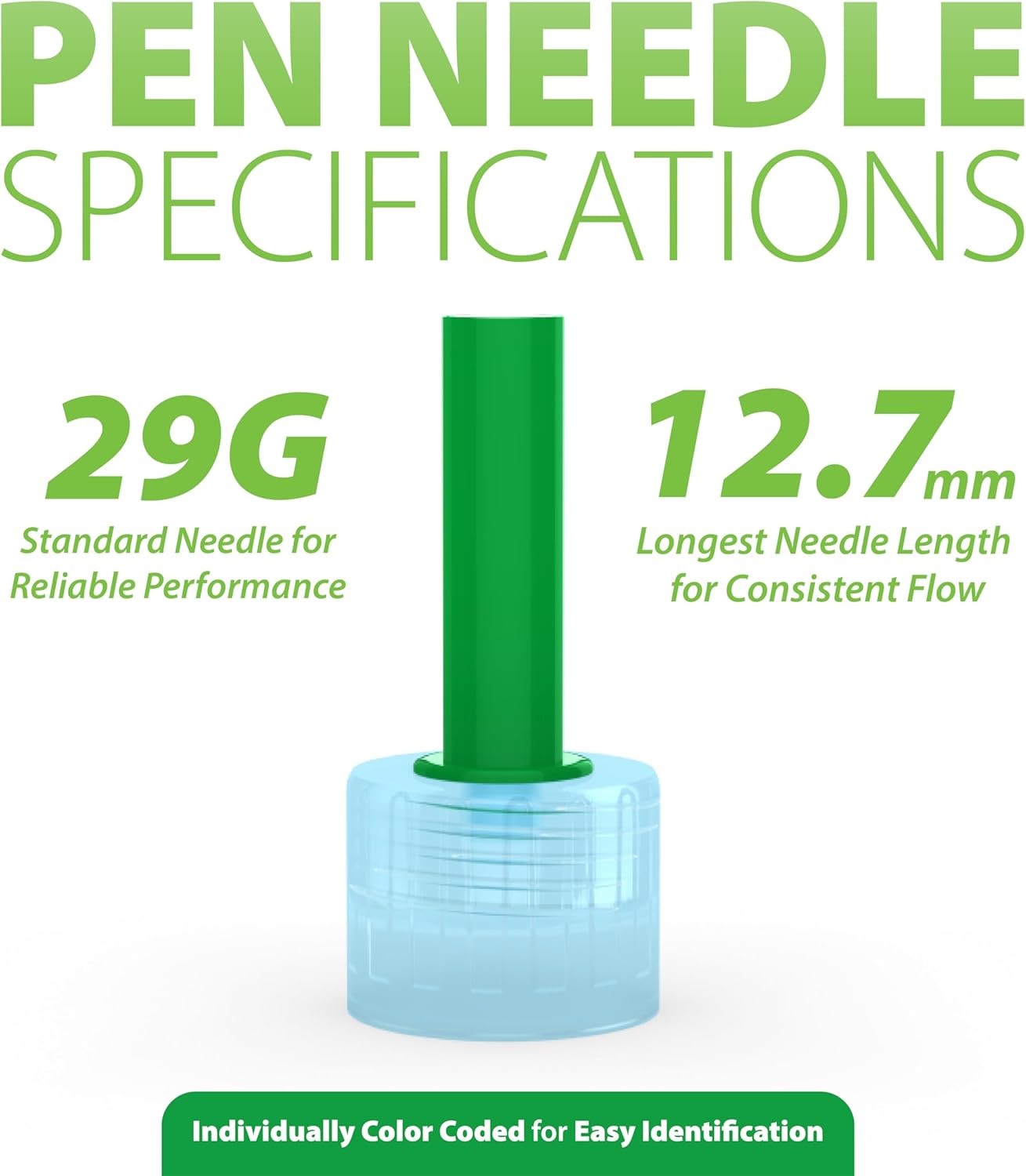 Easy Touch Insulin Pen Needles - 29G, 1/2-Inch (12.7mm), Box of 100 | Universal Fit Pen Needles for Compatible Injection Pens, Thin-Wall Design, Smooth & Comfortable Injections