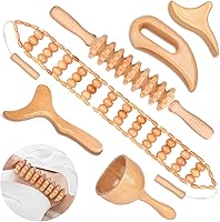 Vista 1 de JUANWAN 12-in-1 Wood Therapy Massage Tools Lymphatic Drainage Massager Wooden Massage Body Sculpting Tools Maderoterapia Kit Wood Therapy Tools for