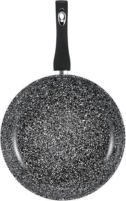 Black Granite Marble Coated Non Stick Frying Pan for Gas, Electric Hob (20 cm Granite)