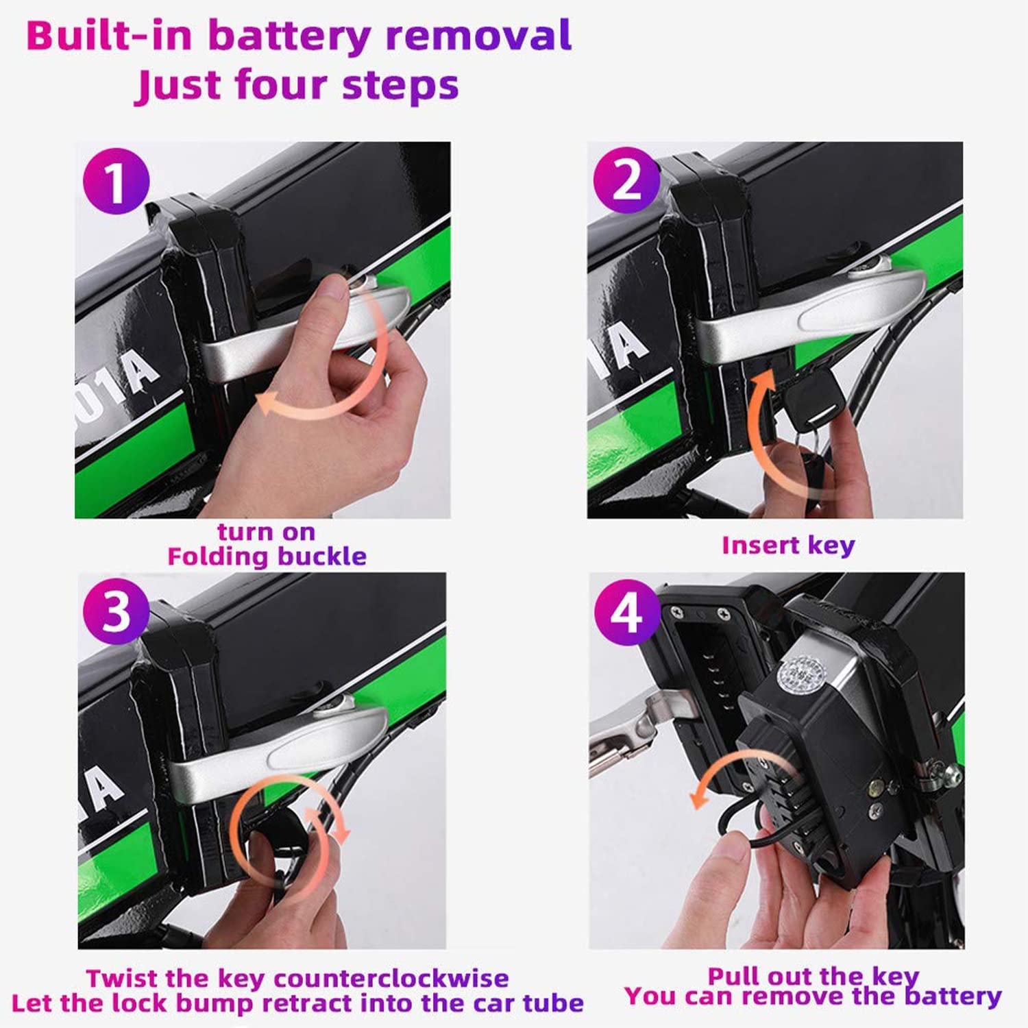 SDTYYP Batteria per Bici Elettrica 48v 14ah 12.8ah 10.4Ah incorporata Batteria al Litio Li-Ion Batteria 36v 15ah 17.5ah Ricaricabile Adatto per Bicicletta elettrica 350W 500W 1000W Motore