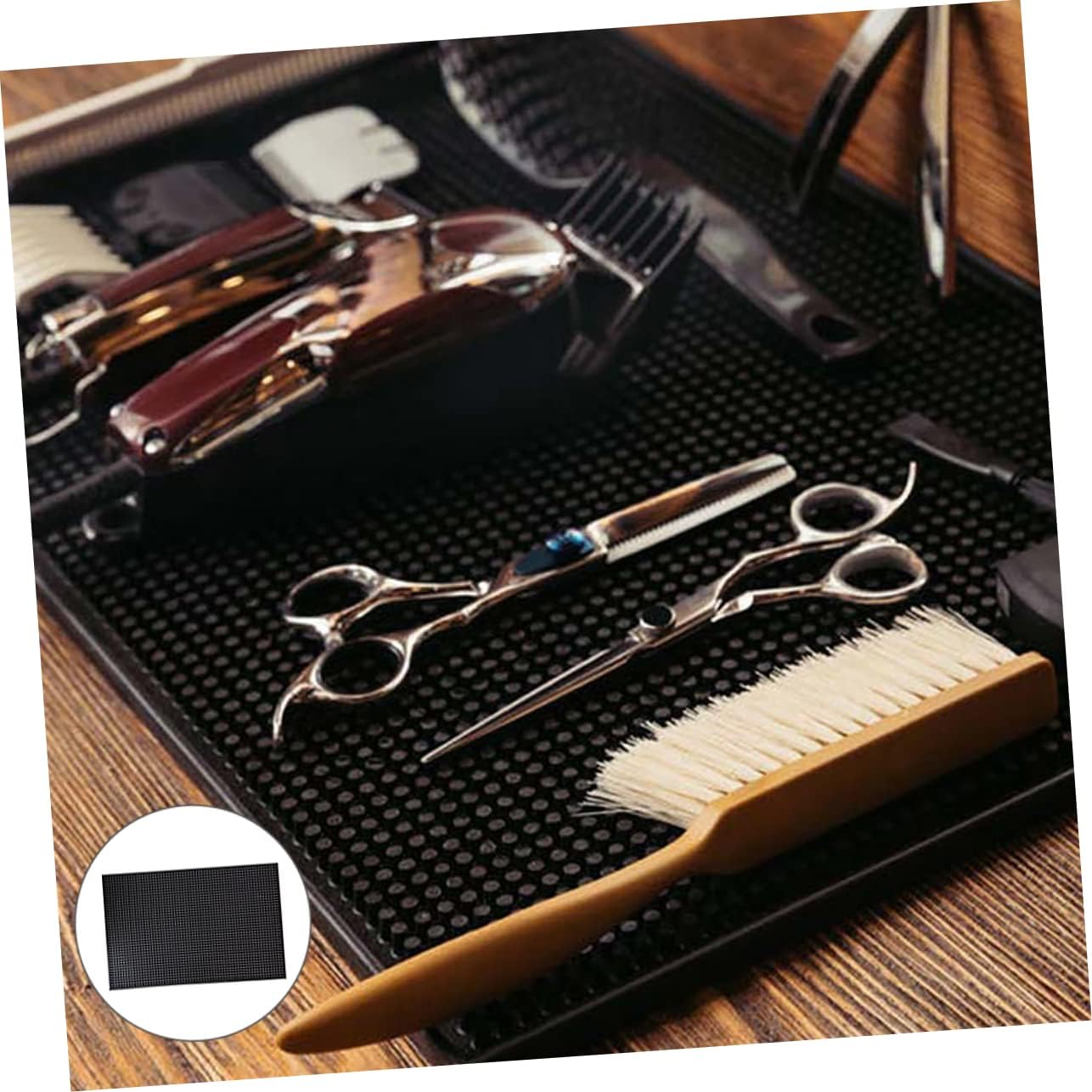 1pc Salon Hairdresser Non- Storage Pad for Hair Trimmers and Clippers Lightweight -Skid Mat for Barbershops and Home Use Tool Organizer