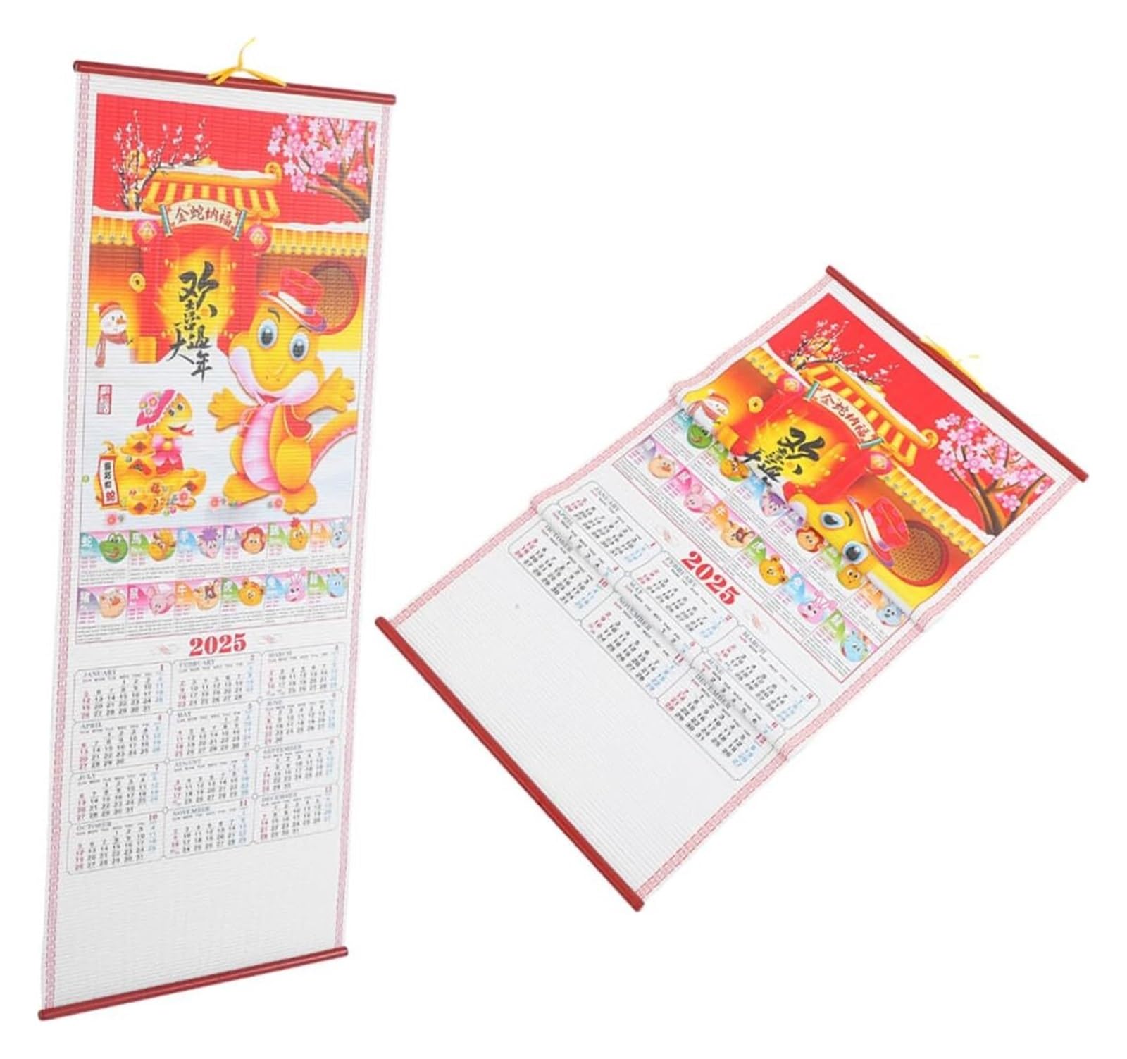 Tischkalender, Tischkalender 2025, Jahr der Schlange, Hängekalender, Adventskalender, Kühlschrankkalender, Kühlschrankkalender, Weiß