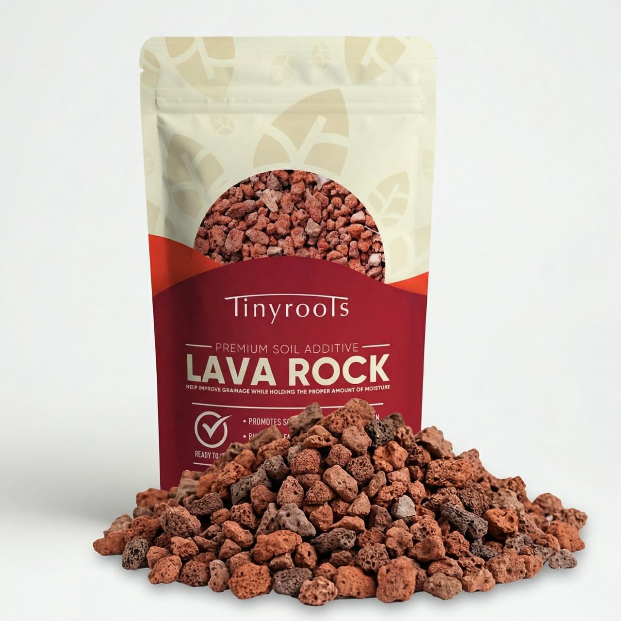Tinyroots Red Lava Rock for Plants, 2.25 Quarts