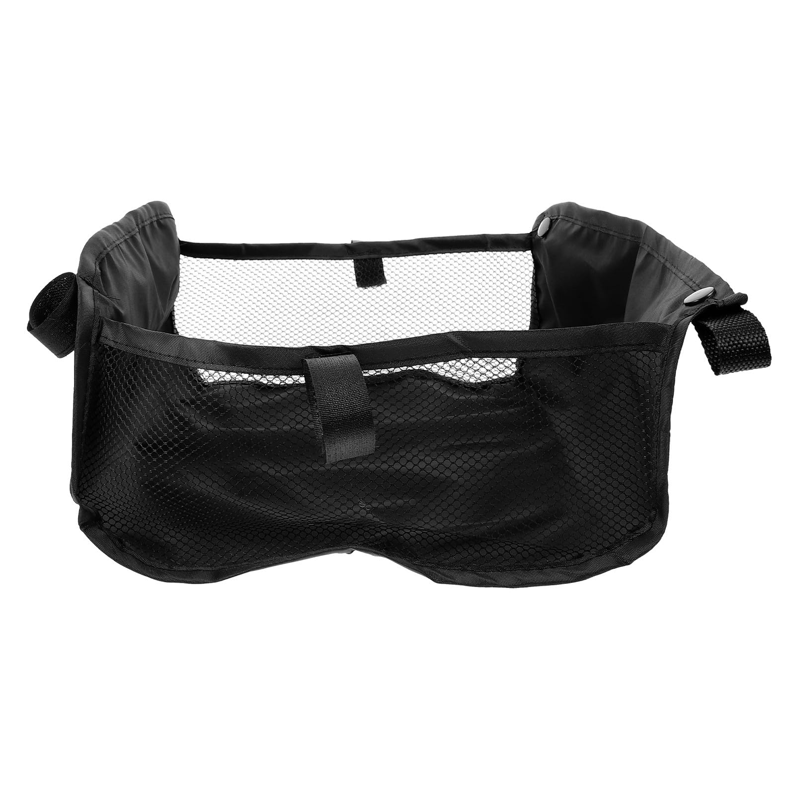 Borsa Piccola per Carrozzina Oxford Nero Struttura Stabile e Grande Capacità, Organizer Sottostante per Carrozzina Leggera per Viaggi e Shopping