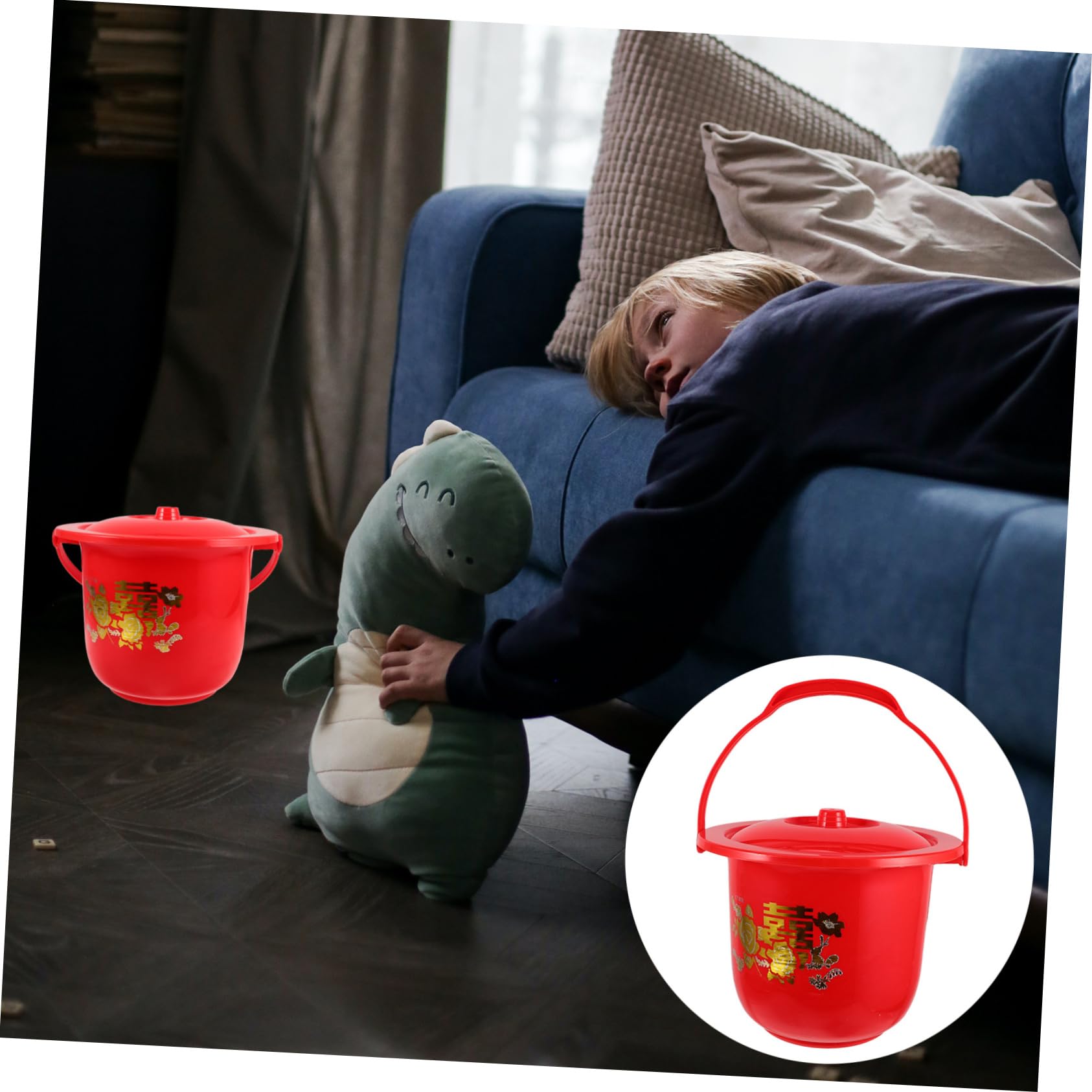 Beaupretty Orinal Resistente de Plástico con Tapa y Asa Conveniente Portátil y Varios estilos para Mujeres, Niños y Personas Mayores, Adecuado para Viajes y Actividades al Aire Libre