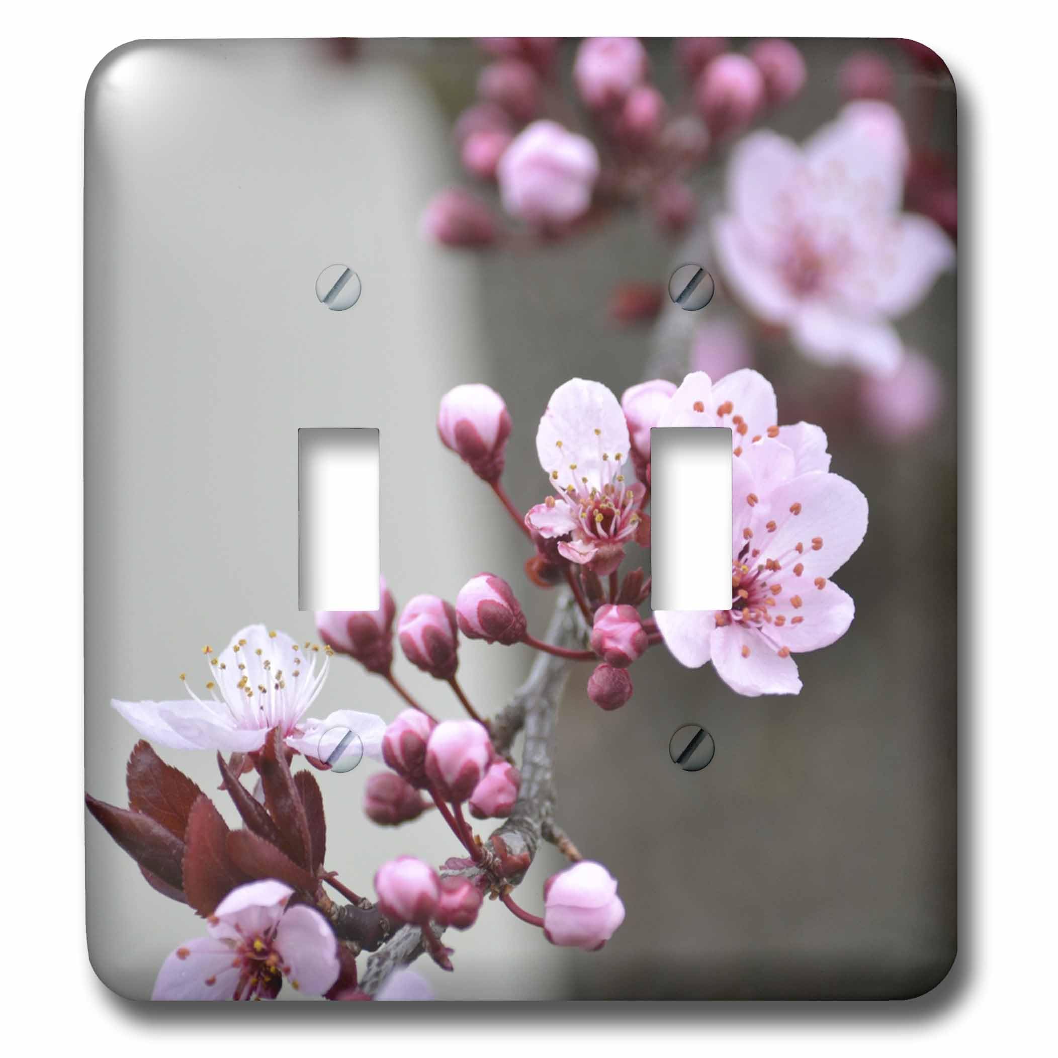 Interrupteur double à bascule pour remplacer une plaque murale terne motif floral