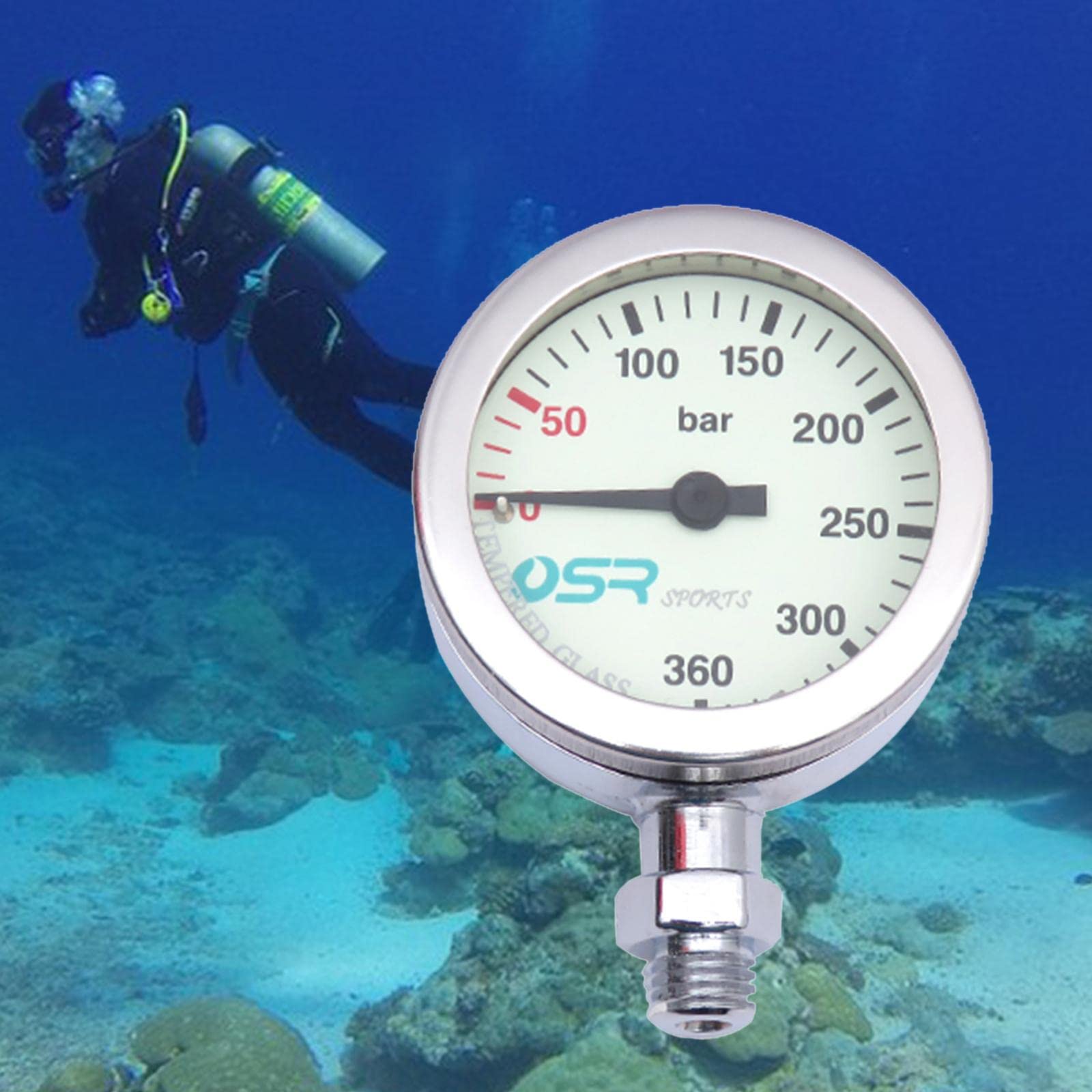 Manomètre en laiton pour plongée sous-marine avec double lectures lumineuses