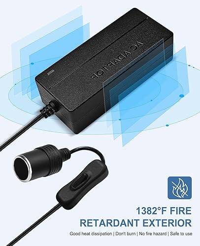 Miniatura 4 de Adaptador de corriente para automóvil de 12 V con interruptor de encendidoapagado hembra para encendedor de cigarrillos, CA 100-240V a CC 12V