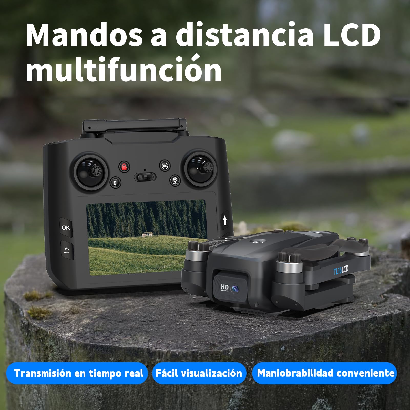 TL16LCD Drone 4K FPV GPS Plegable con Camara para Principiantes