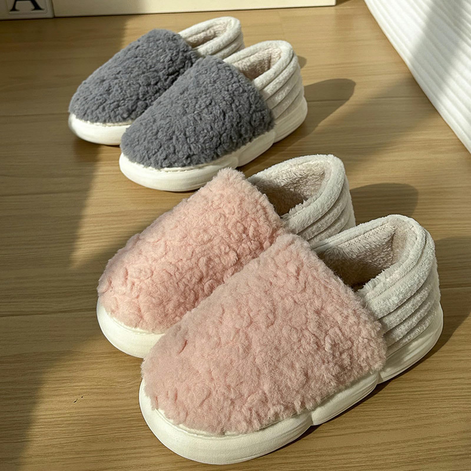 Zapatillas de estar por casa de animales para niña, pantuflas de invierno mullidas