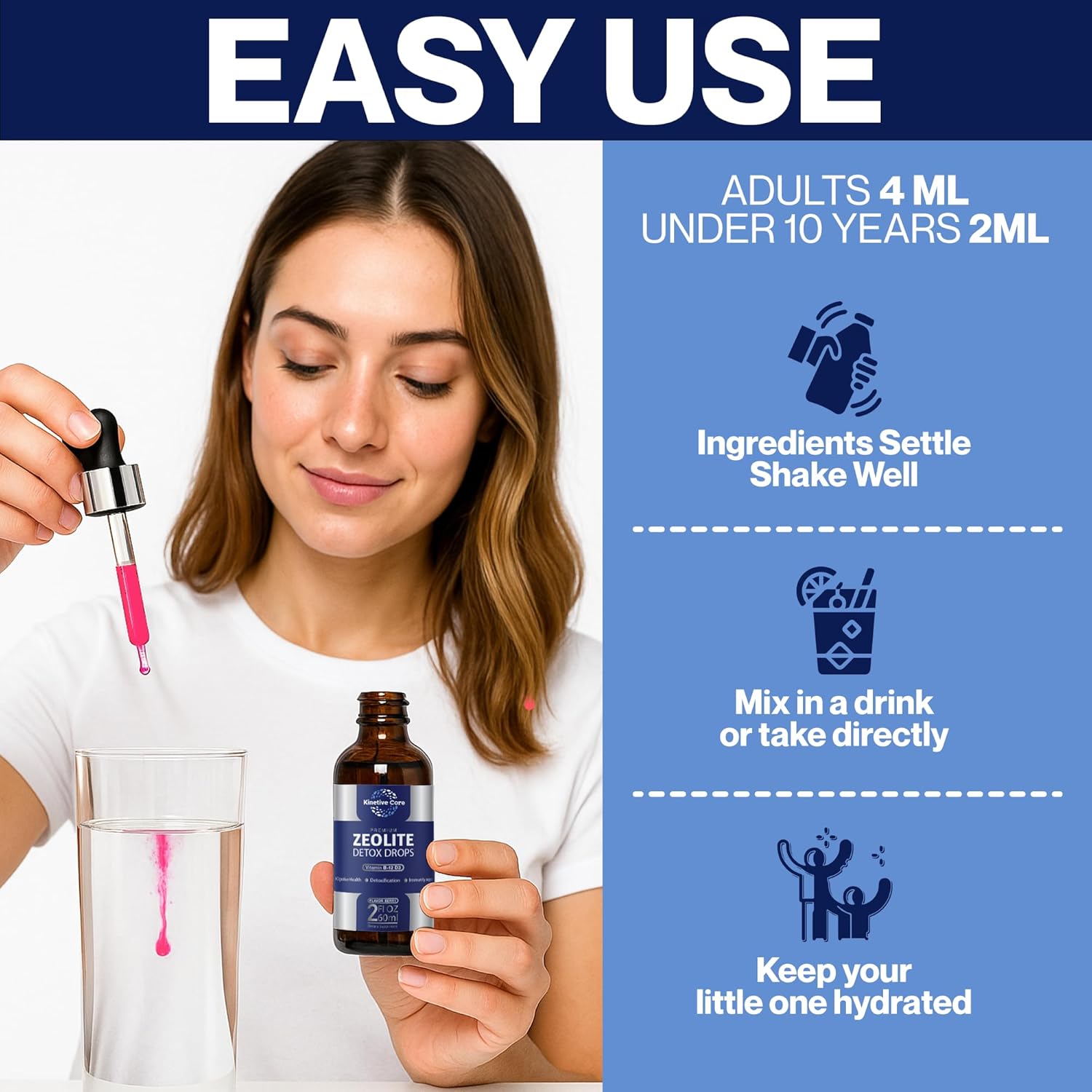 Zeolite Drops for Adults, Liquid Zeolite Detox Drops, Body Cleanse with Methyl B12 & Vitamin D3, Supports Immune Health, Energy & Focus Support, 60-Day Supply - Image 7