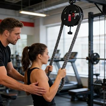 Endless Rope Trainer, Pulley Cable Machine for Home Gym, Adjustable Resistance Suspension Trainer for Strength & Interval Training