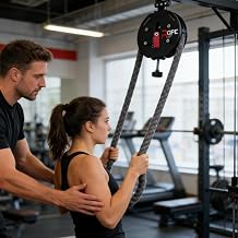 Endless Rope Trainer, Pulley Fitness Cable Machine with Adjustable Resistance for Home Gym Workouts, Black