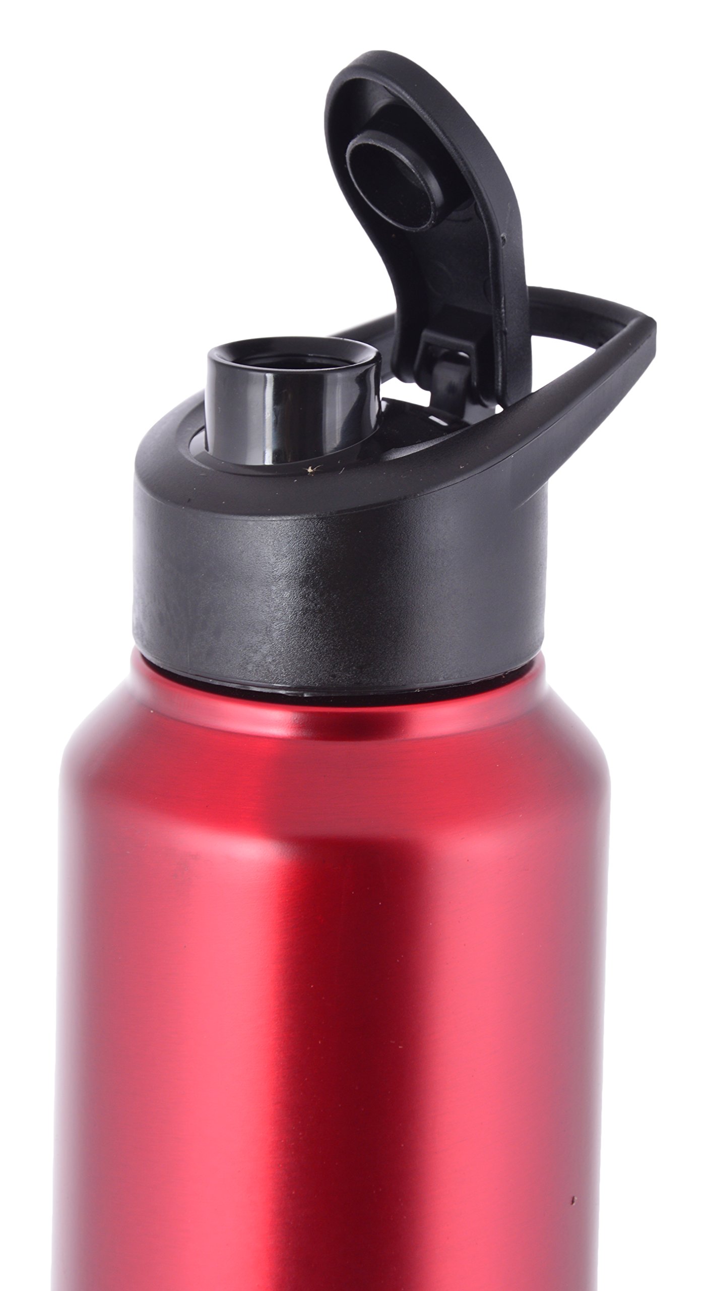 ARKA Stainless Steel Water Bottle Chromo, 2-Piece, 1 Liter Each, Matt Red and Black Ideal to Store All Kind of Beverages. 3