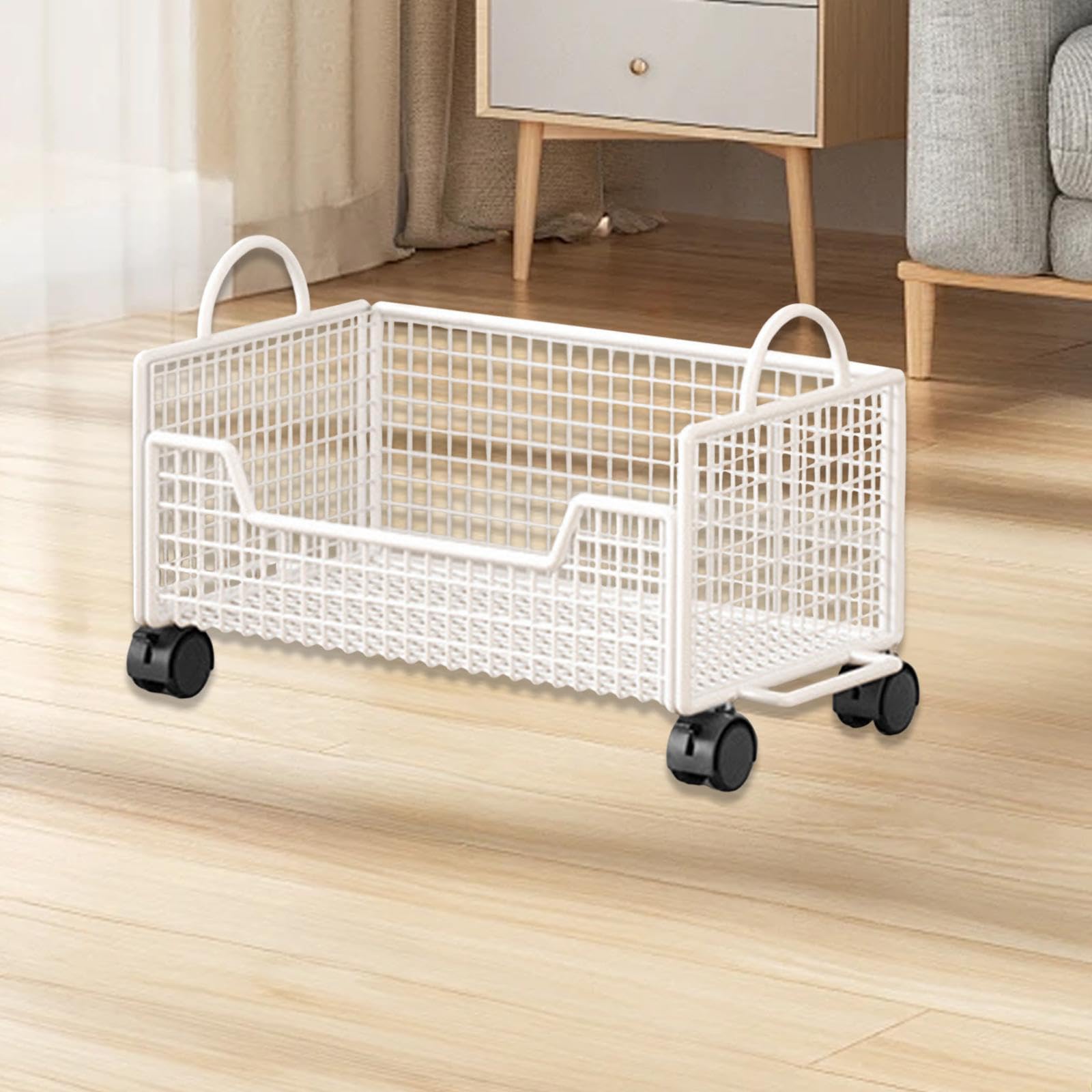 Carro Archivador con Ruedas, Carro Multiusos, Almacenamiento de Revistas, Organizador de Archivos, Multifuncional, para Habitación Infantil, Juguetes, Blanco, Individual