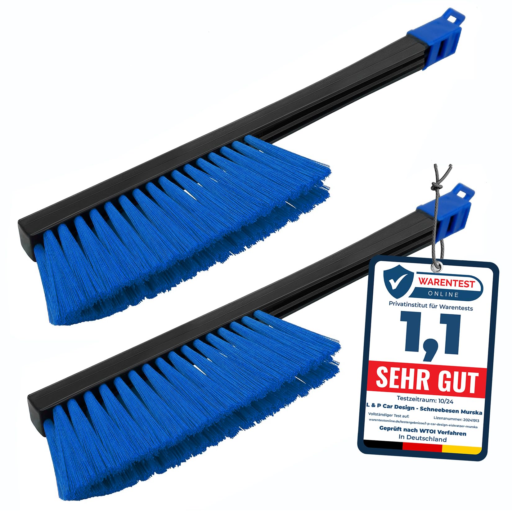 L&P A059-2 Spazzola da Neve Lunga Invernale per Auto 2 Pezzi Nero Blu