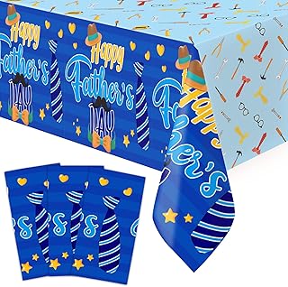 ceiba tree 3 Pack Fathers Day Tablecloth Plastic Happy Fatherâ€™s Day Table Cloth Party Supplies Decorations