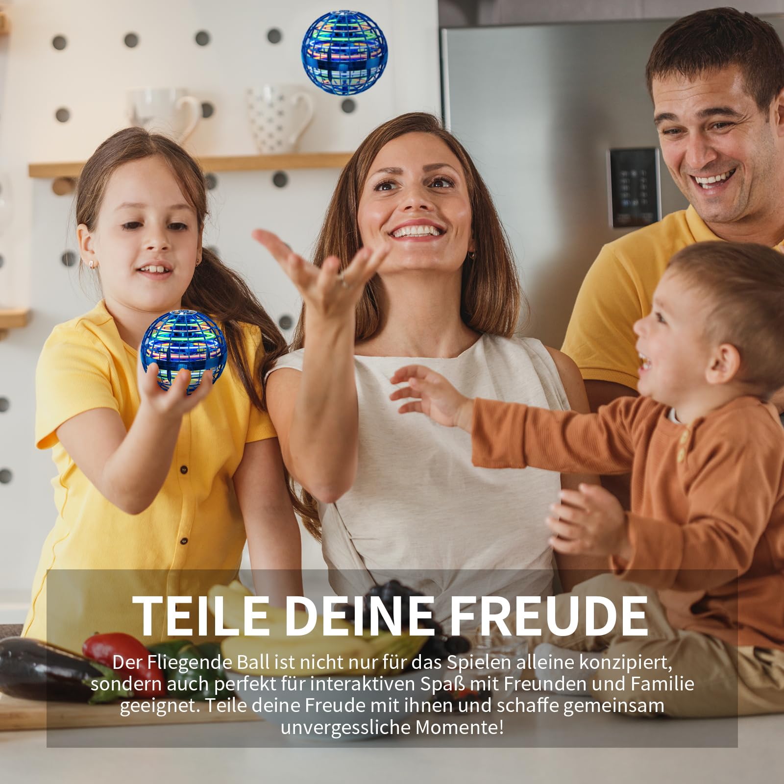 Ivtivfu Fliegender Ball Spielzeug (Blau, Verbessert): LED Hover Orb, Boomerang Ball, Flying Toys für Mädchen und Junge, Geschenk für Kinder ab 6, 7, 8, 9, 10, 11, 12 Jahre