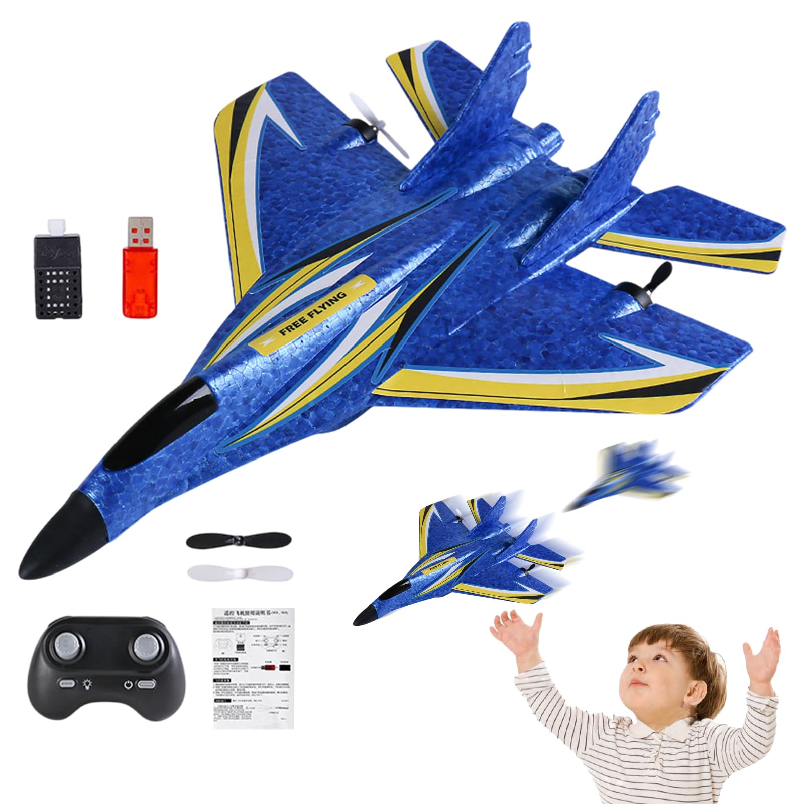 Avión Teledirigido: Alcance de 150 M, Avión RC, Fácil de Pilotar | Aviones de Caza Duraderos Listos para Volar (RTF), Aviones RC para Regalos al Aire Libre para Niños y Niñas, Adultos y Niños