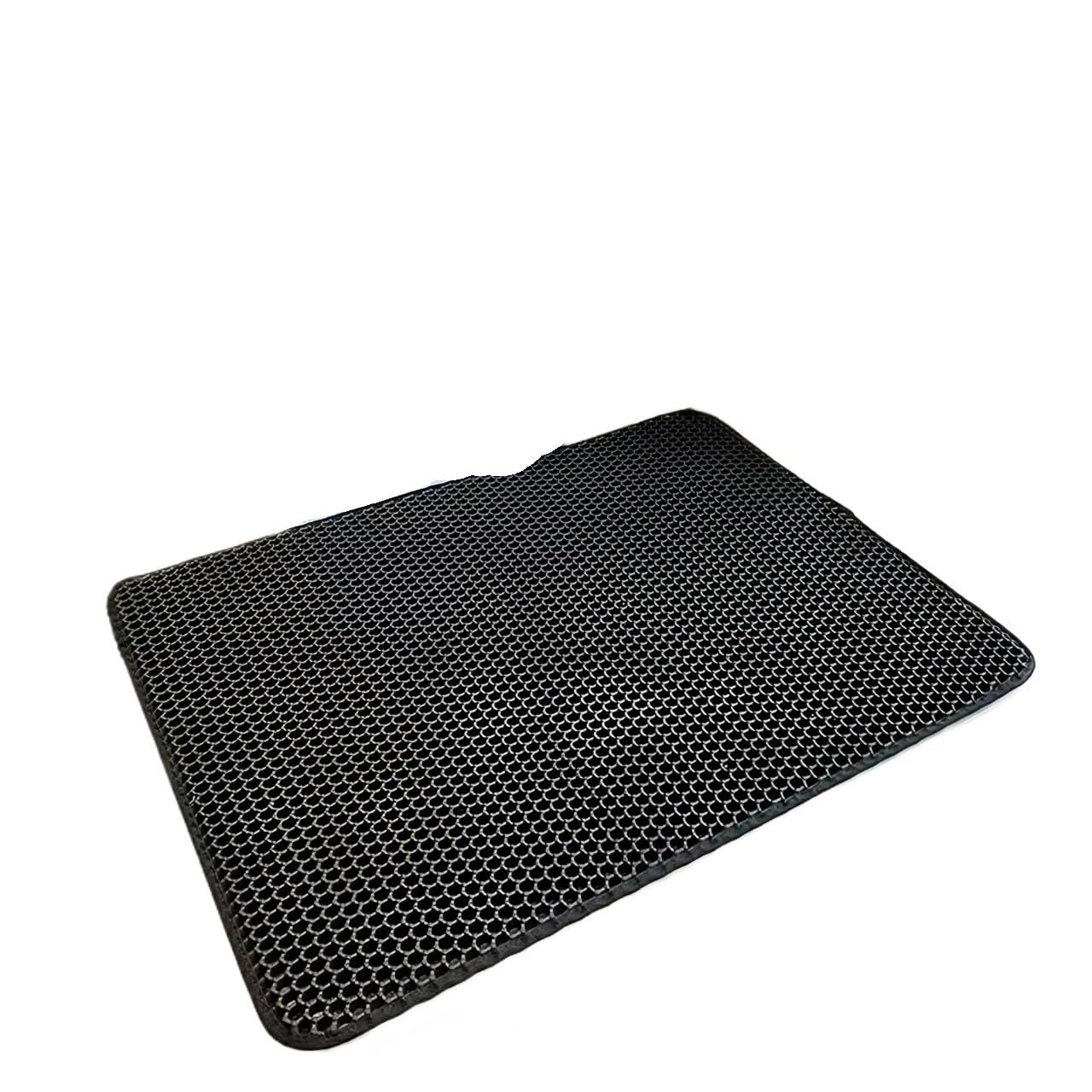 Large Size Cat Litter Mat Double Layer Cat Litter Mat Pet Litter Box Mat Pet Toilet Cat Mat Cat Toilet Mat(Black,45x60cm)