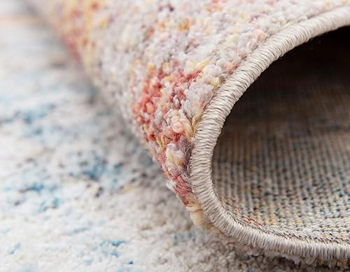 Miniatura 7 de Unique Loom Rainbow Collection - Alfombra dispersa (5 pies 3 pulgadas x 7 pies 10 pulgadas, rectangular, multicolor y beige)