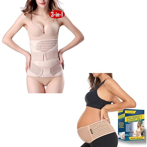 ChongErfei Soporte posparto 3 en 1 – Cinturón de recuperación para vientre/cintura/pelvis, faja adelgazante + cinturón de maternidad, banda para el