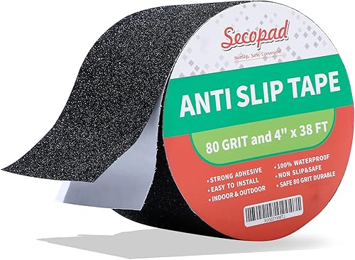 Cinta antideslizante, cinta de agarre de tracción transparente antideslizante para escaleras, bañeras, piscinas, barcos, 4 pulgadas x 38 pies,