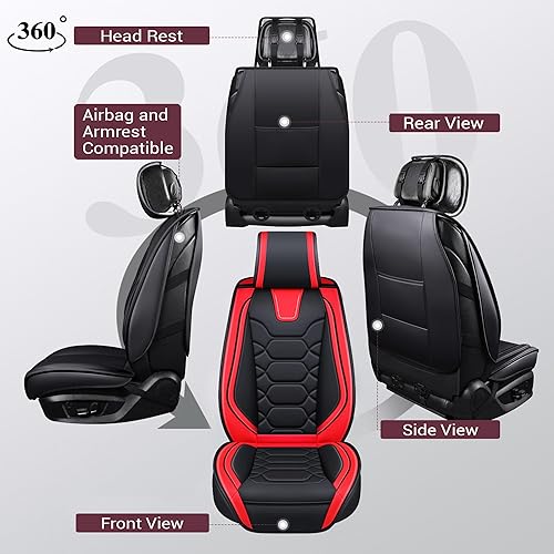 Miniatura 2 de OASIS AUTO Juego completo de fundas para asientos de automóvil, fundas impermeables de piel sintética para automóviles de ajuste universal para SUV
