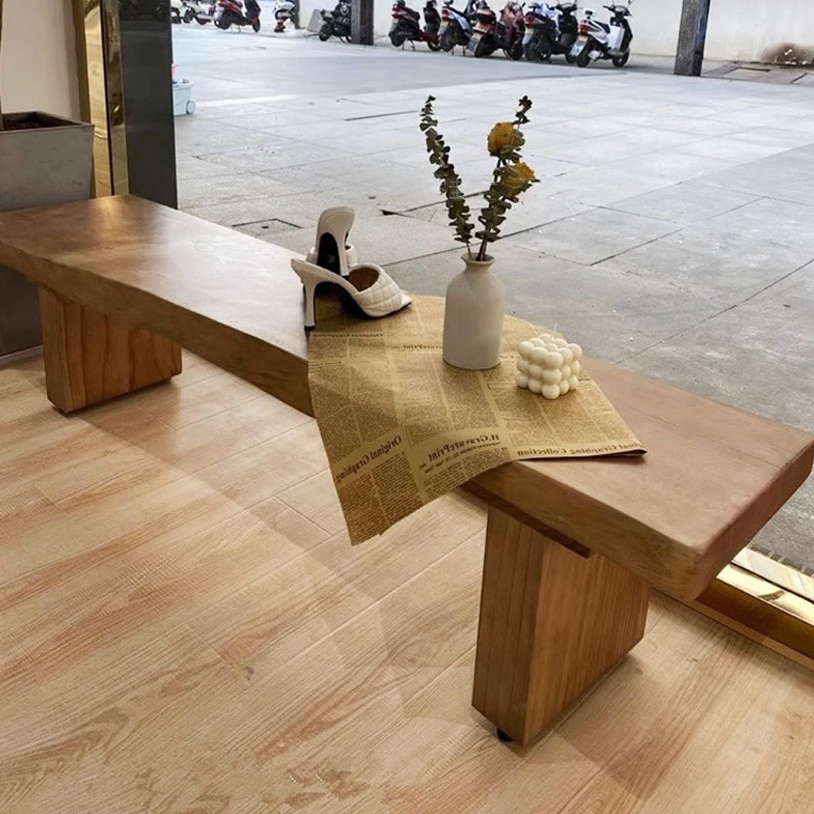 Rustic Skinny Dining Room Wooden Bench, Entry Wood Bench Indoor, Farmhouse Bench for End of Bed, Farmhouse Indoor Kitchen Table Benches (160cm)