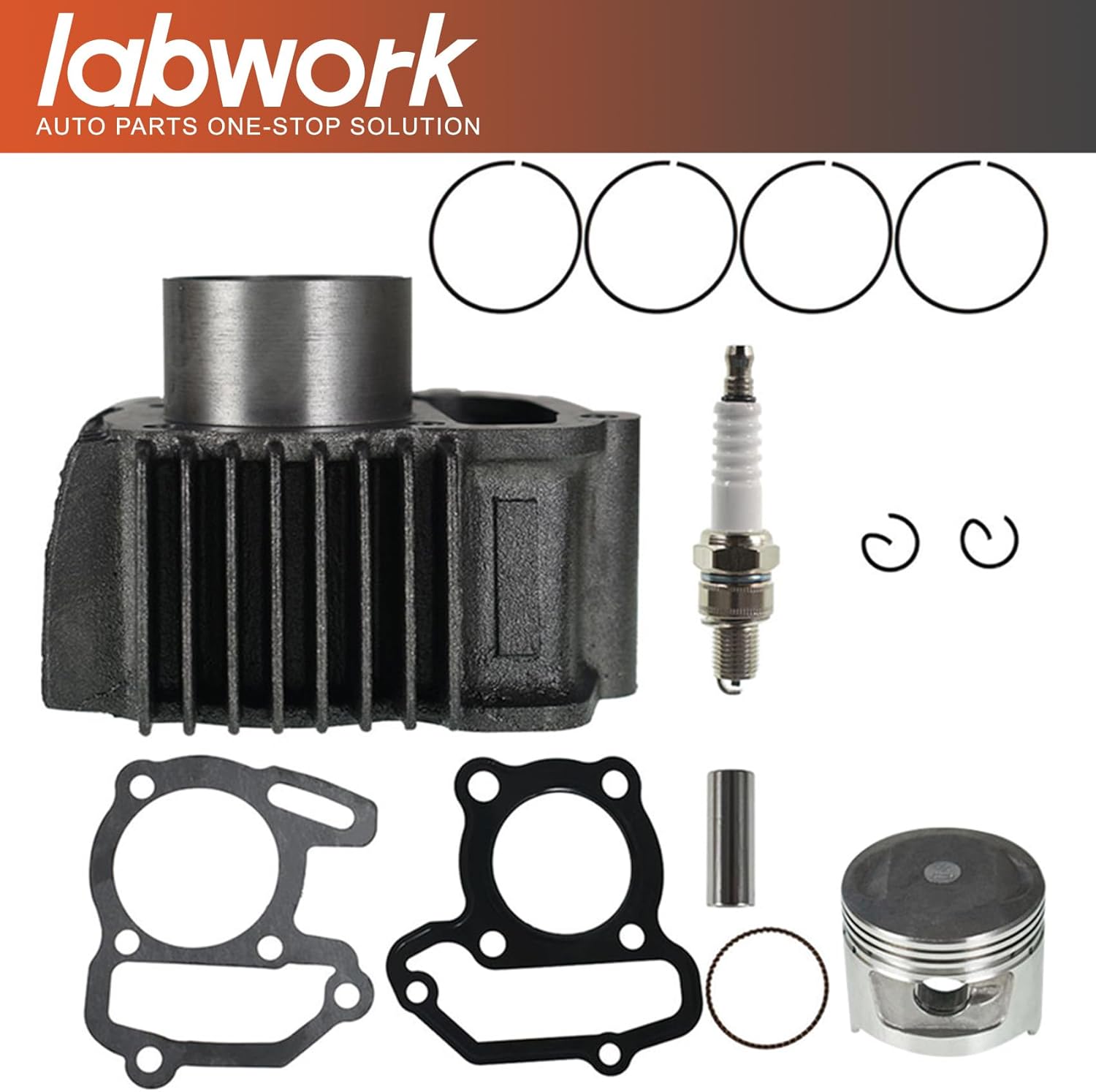 labwork Cylinder Piston Gasket Kit Replacement for Yamaha Moto 4 Raptor 80 Badger 80 Grizzly 80 Replacement for 22K-11311-02-00 22F-11351-01-00