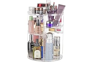 Argox 360° Rotating Makeup Organizer: Your Crystal-Clear Cosmetic Haven