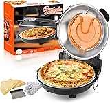 12' Electric Pizza Oven - Countertop Pizza Maker with Ceramic Stone, Heats up to 800°F, Portable...