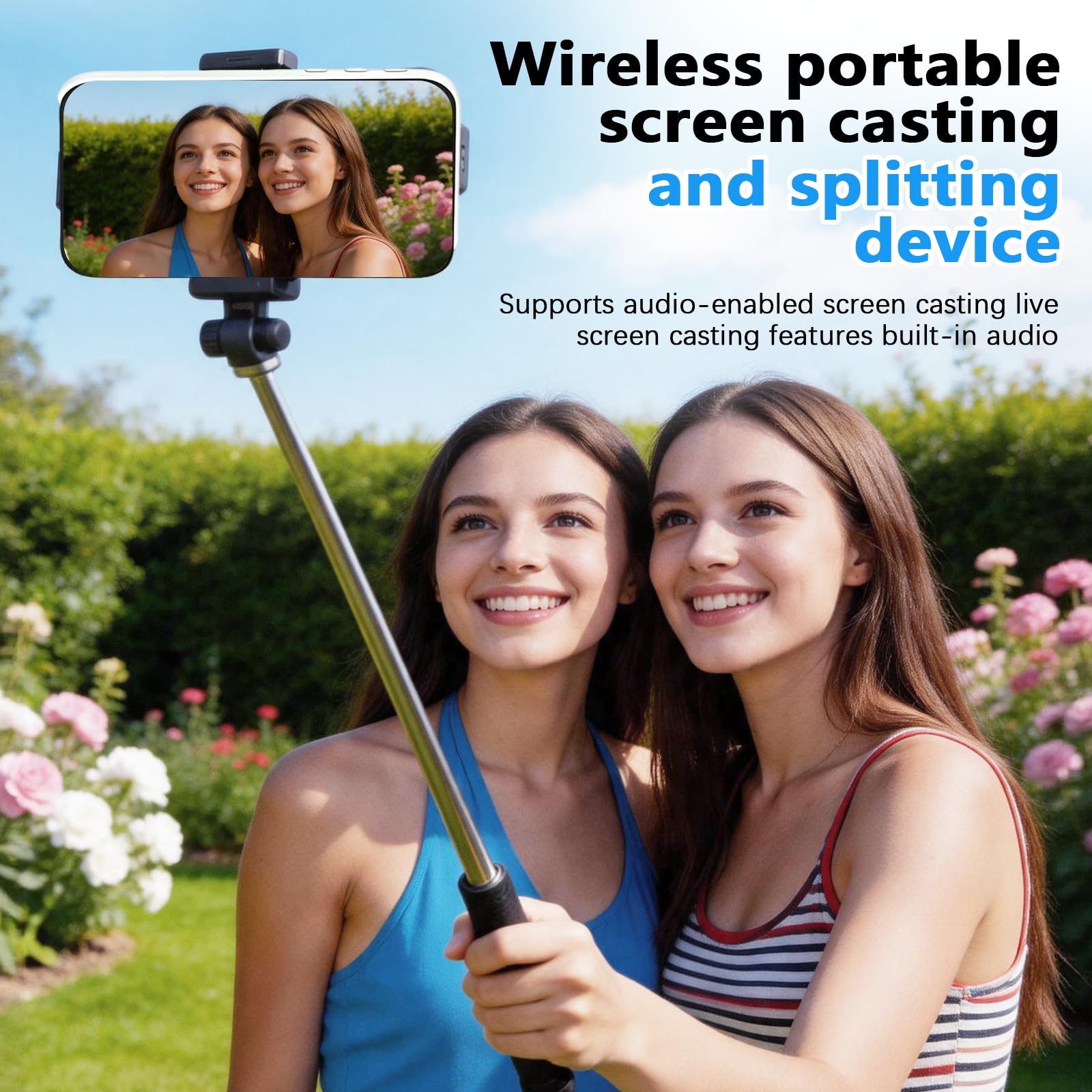 Monitor para Selfies para iPhone Android, Pantalla Inalámbrica para la Cámara Trasera del Smartphone con Control Remoto Accesorios Phone para Vlog TIK-Tok You-Tube Live-Stream