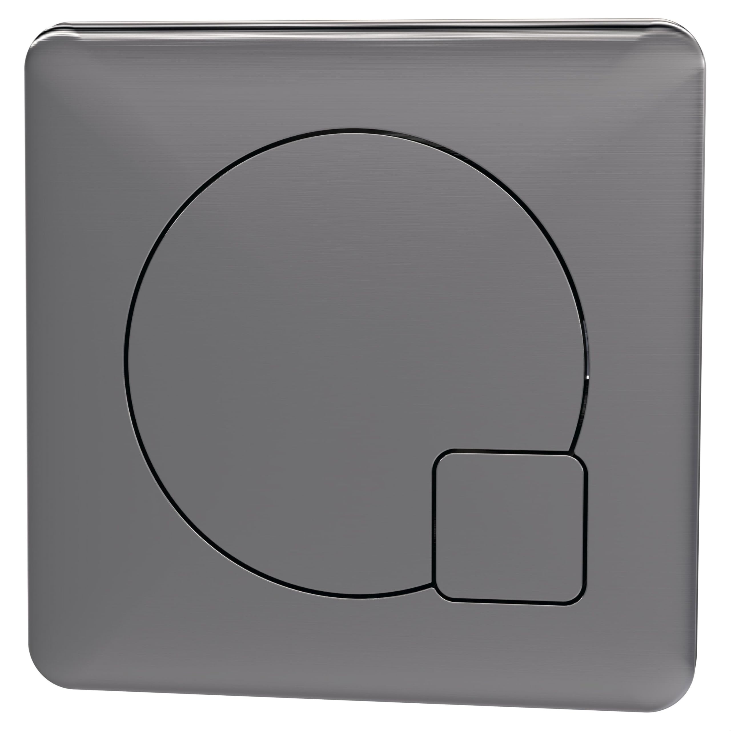 Balterley Brushed Pewter Dual Toilet Flush Button, Modern Square Dual Push Button Toilet Flush System Replacement For Cistern, Push Buttons Replacement For Bathroom Cistern Toilets - 99 X 70Mm (Brushed Pewter)