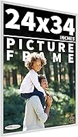 Vista 114 de Poster Palooza Marco de fotos de madera de pino macizo blanco de 18 x 8 Acrílico UV, respaldo de tablero de espuma y accesorios para colgar
