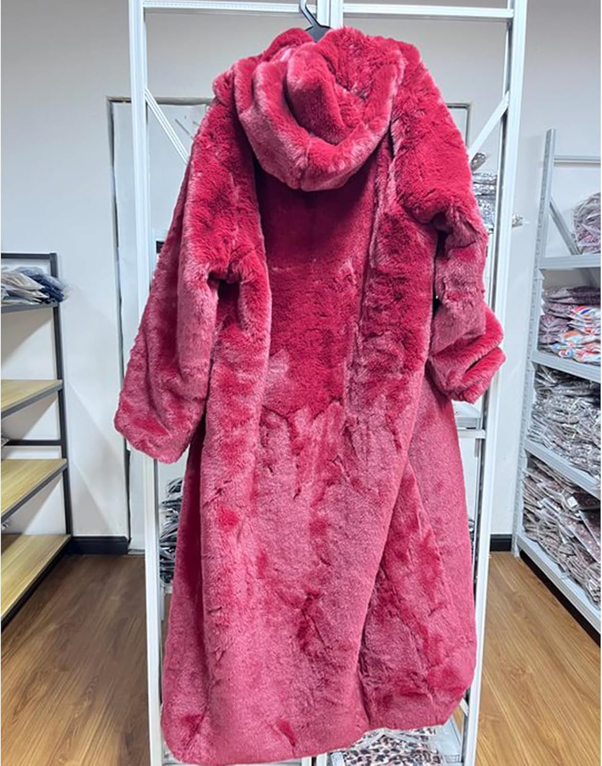 Womens Faux Fur Oversized Winter Coat Plus Size Open Front Long Cardigan Jacket Fleece Lined Sherpa Jacket