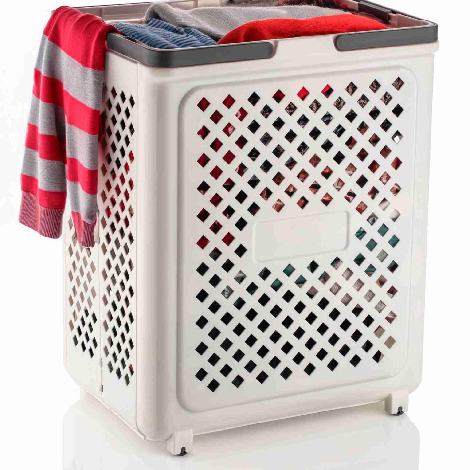 Foldable 45L Laundry Basket - Smart Organizer for Clothes, Toys & More - Foldable & Space-Saving (White)-image-24