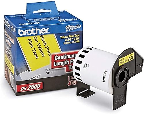 Miniatura 4 de Brother Cinta de película de longitud continua original DK-2606, 2.4 in x 50 ft (62 mm x 15.2 m), negro sobre blanco, embalaje al por menor