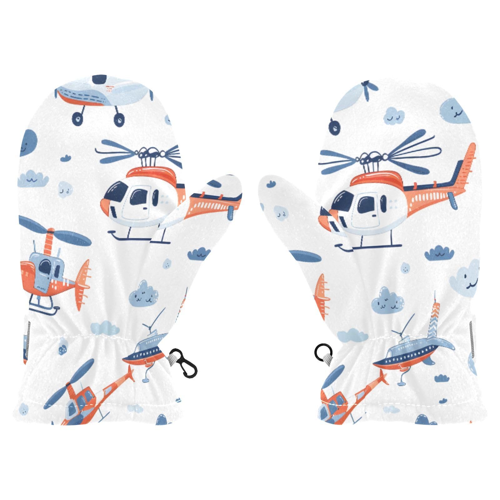 Kid's Winter Gloves Children Warm Gloves Airplane Cloud for Boys Girl Age 4-6 Years