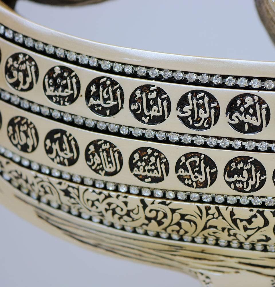 Modefa Islamic Turkish Table Decor Showpiece Gift Sculpture Figure Arabic Sailboat 99 Names of Allah (Mother of Pearl)