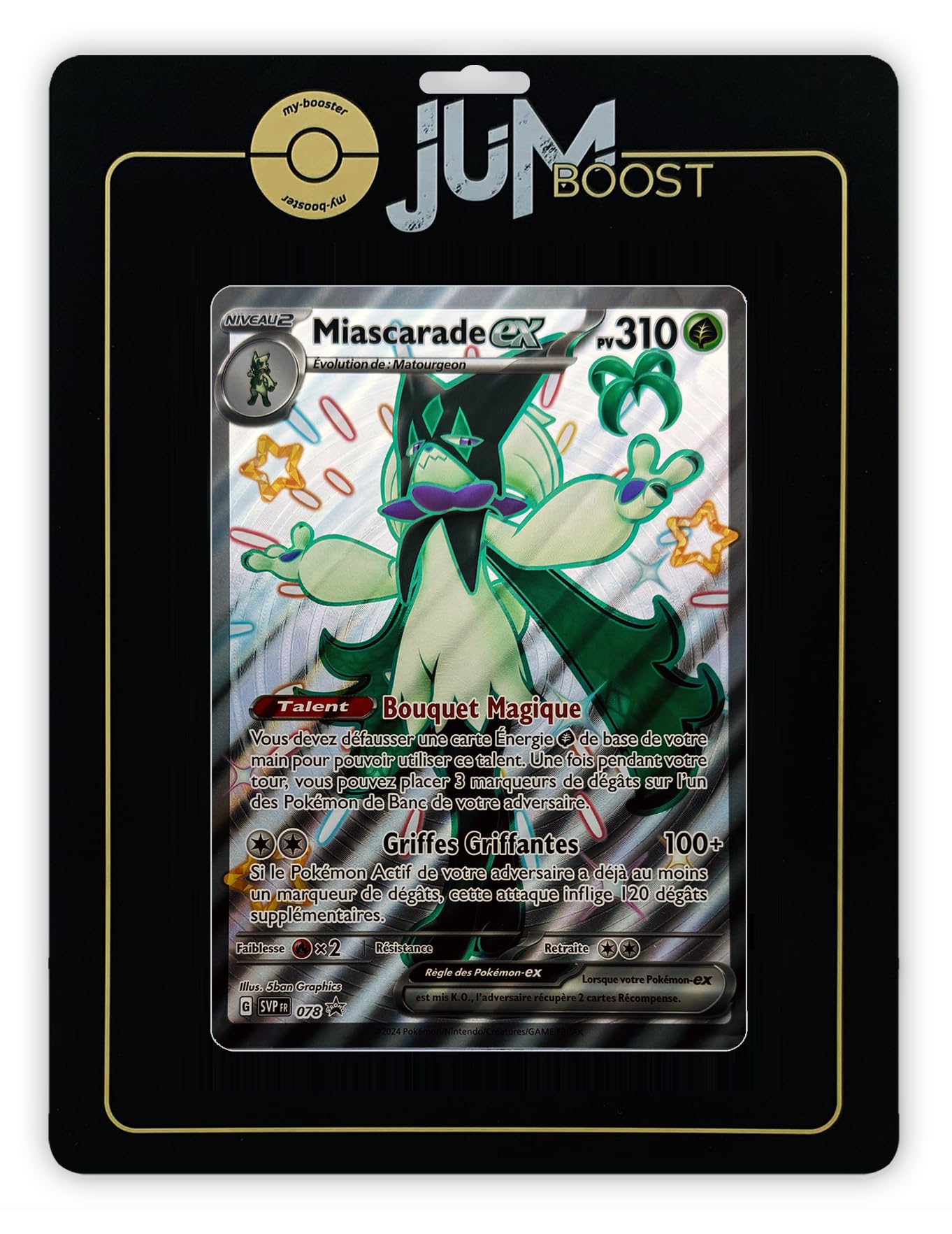 Miascarade Ex SV078 Chromatique Full Art – Carte Géante Jumbo – Pokémon – Destinées De Paldea – Jumboost X – Collection