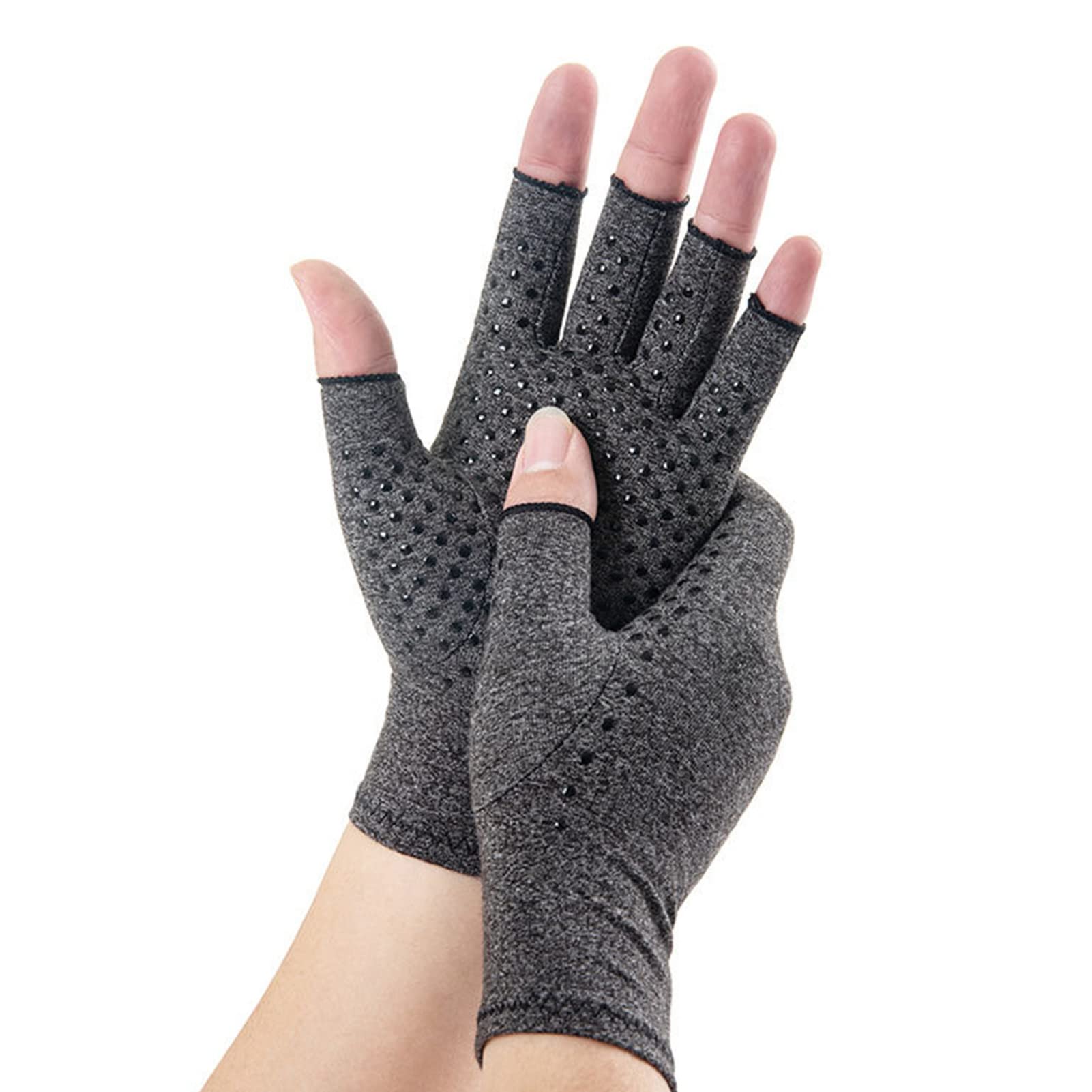 equlup 1 Pair Half Finger Gloves, Fingerless Gloves Winter Warm Knitted Gloves Working Running Gloves for Men and Women (L)