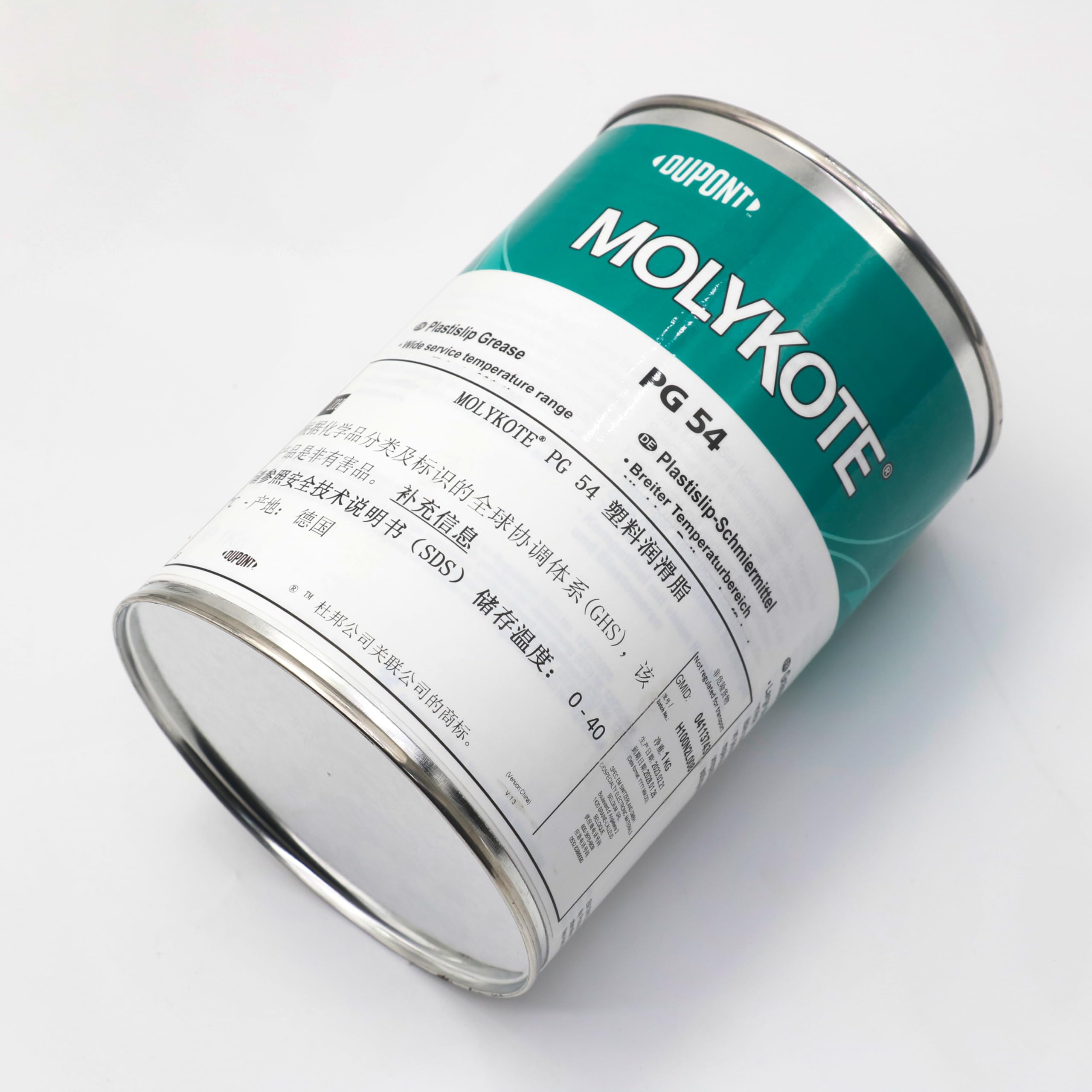 MOLYKOTE PG-54 - Grasa de 1 kg, lubricante de alto rendimiento, excelente resistencia a la oxidación, baja fricción y amplio rango de temperatura para plásticos y elastómeros