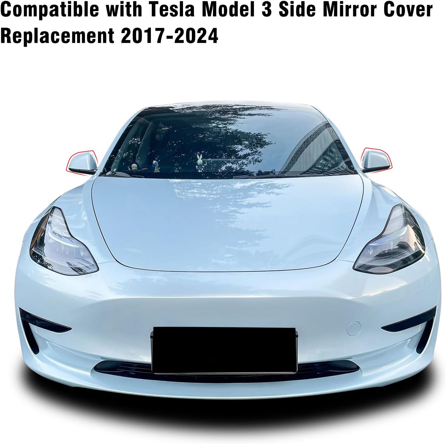 Compatible with Tesla Model 3 Left Driver Side Mirror Cap Cover 2017 2018 2019 2020 2021 2022 2023 2024 2025,Side View Mirror Cover Replacement for Model 3, Pearl White