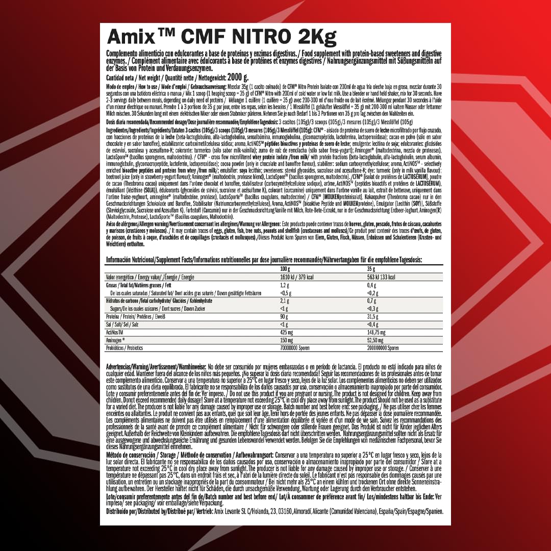 AMIX IsoPrime CFM - Isolat de Protéine de Lactosérum pour la Récupération Musculaire et L'augmentation de la Masse - Faible teneur en Lactose et en Graisses - Enzymes Digestives - Vainille - 2 kg