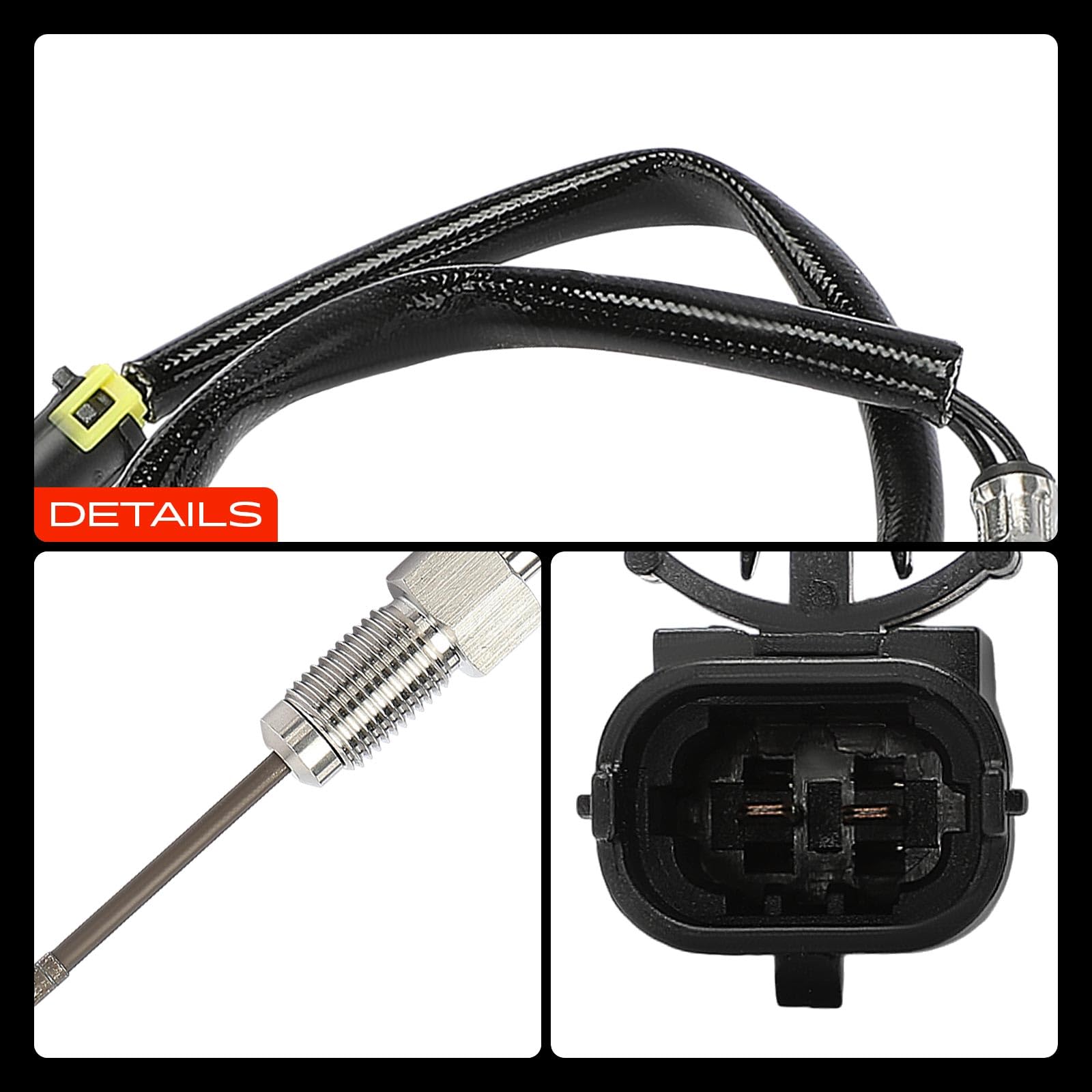 Frankberg Sensore temperatura gas di scarico Sensore gas di scarico 2-Poli Compatibile con i30 FD i30 Station Wagon GD Cee'D Sportswagon JD Carens IV iX20 JC Replace# 392212A860