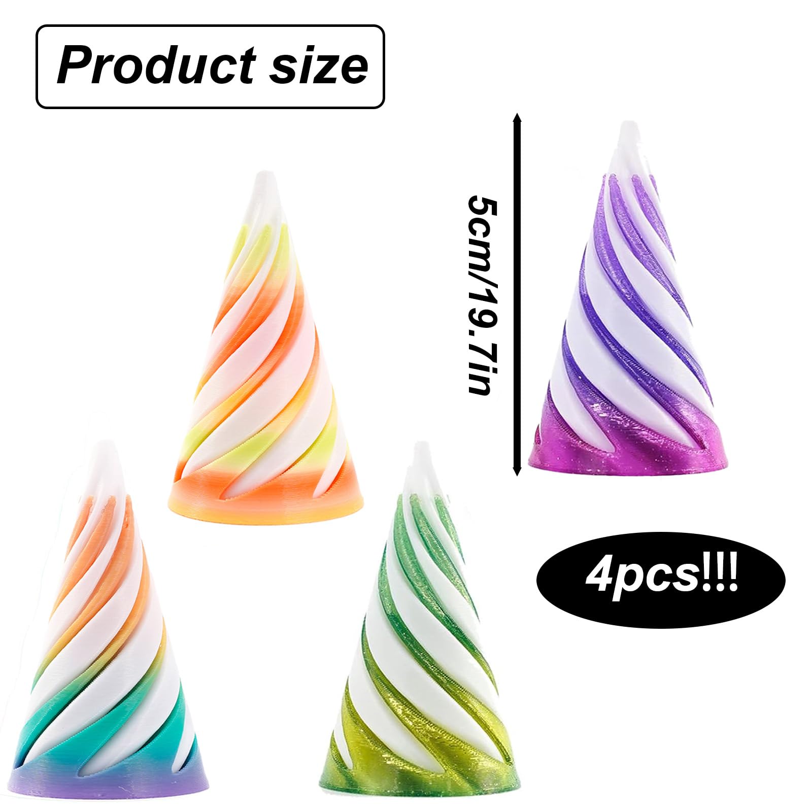4 PCS Spiral Cone Fidget Toy, Impossible Cone Stress Relief Desk Toy - Image 2