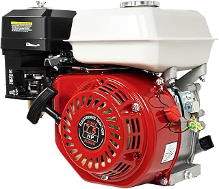 6.5HP 160CC Horizontal Shaft Gas Engine GX160 Gas Motor Engine Replacement, 4 Stroke OHV Gas Motor with Pull Start, 3600RPM Air Cooled Single Cylinder Gas Engine for Go Kart