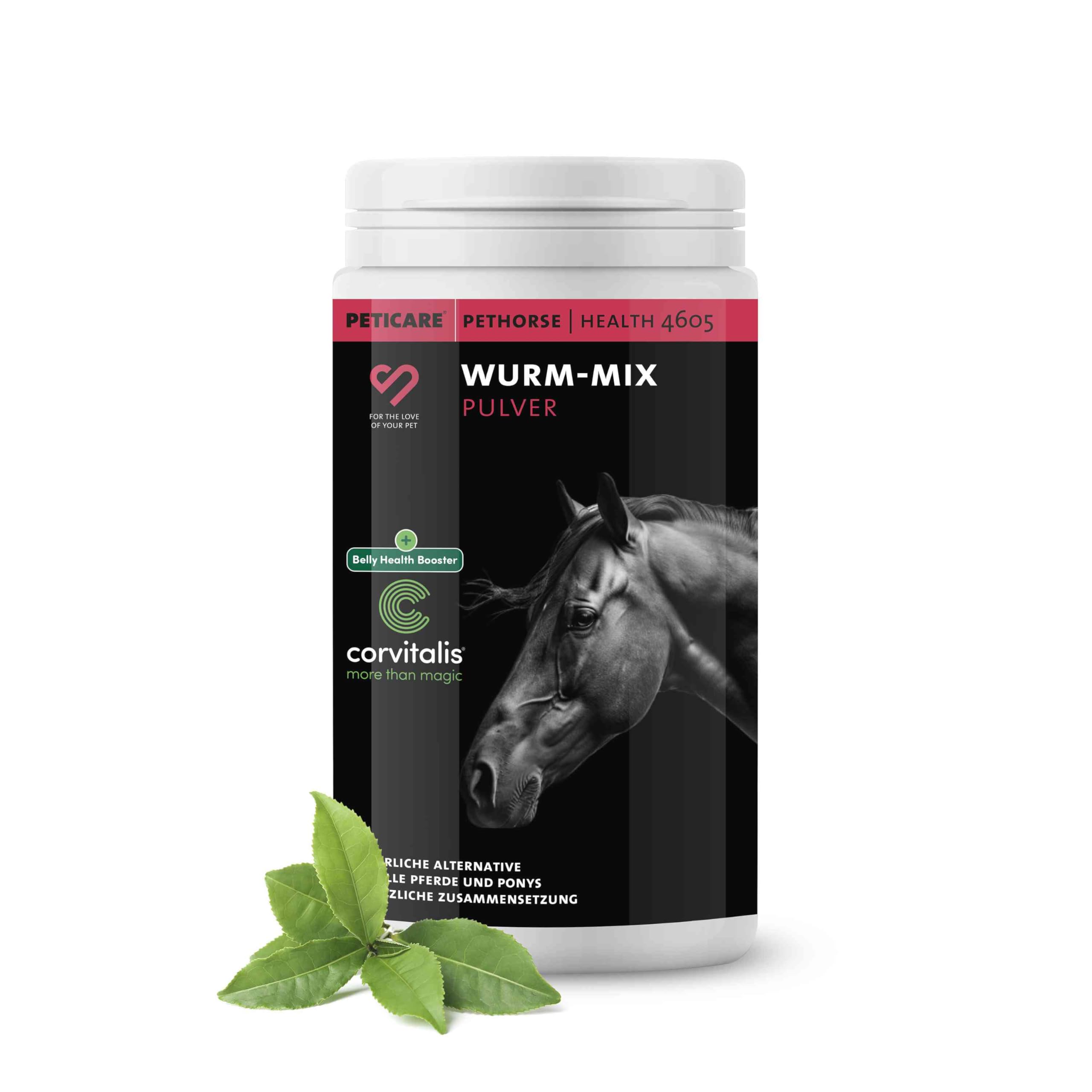 Peticare Polvere Flora Intestinale ed Erbe Cavalli – Supporto Naturale per l'Ambiente Intestinale – Con Semi di Zucca e Assenzio – Integratore per Cavalli