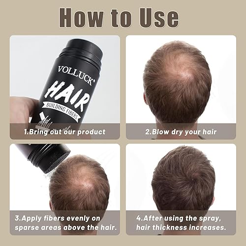 Miniatura 6 de Fibras capilares para adelgazamiento del cabello para mujeres y hombres, color de cabello para cobertura de cabello gris, pérdida de cabello más